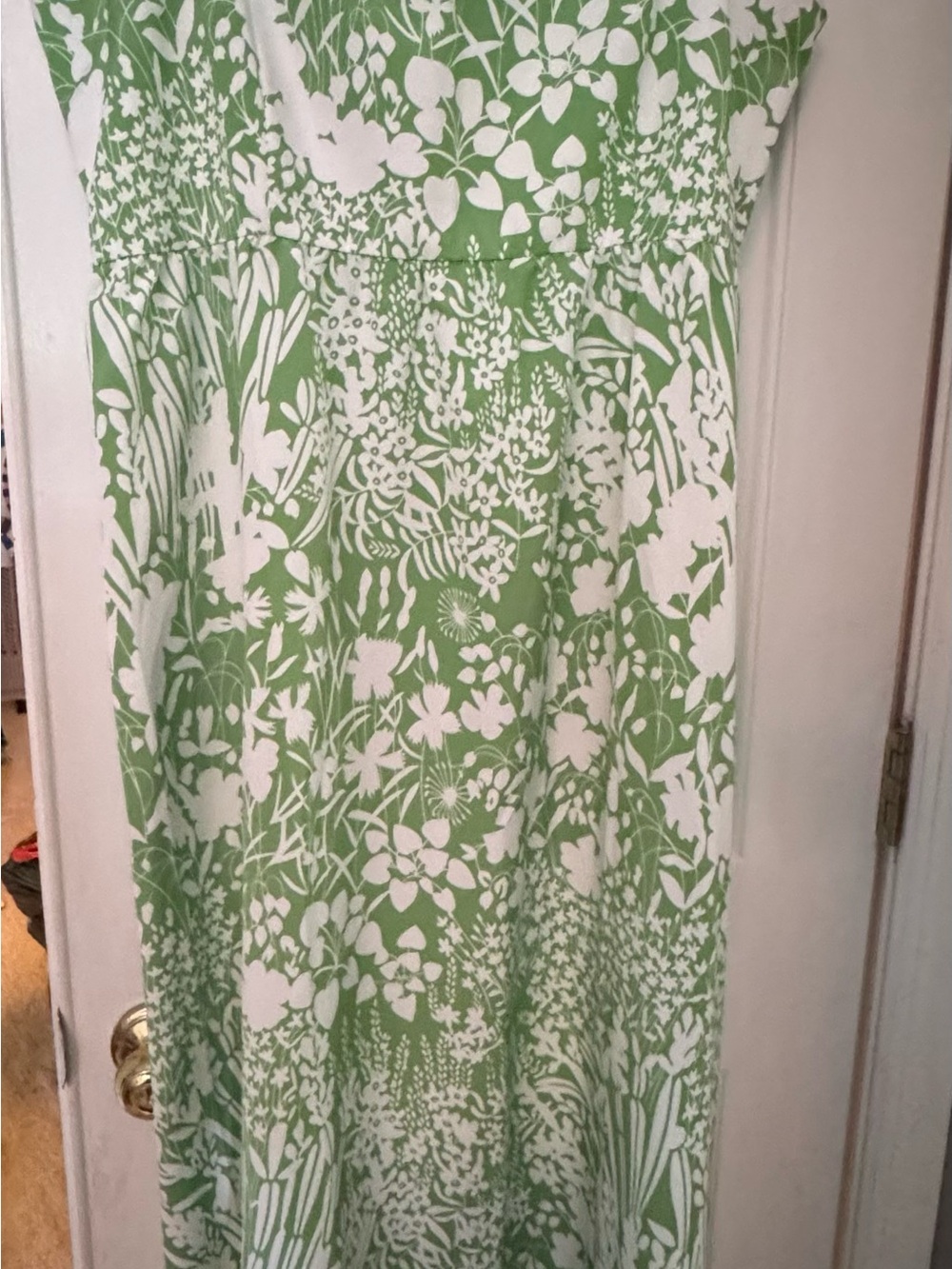 Tuckernuck Green and White Floral Midi Dress